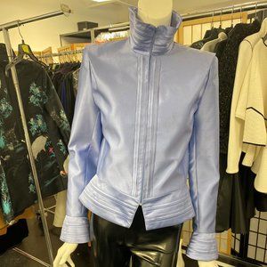 Women's Jackie Rogers Sky Blue Moto Jacket Size 6